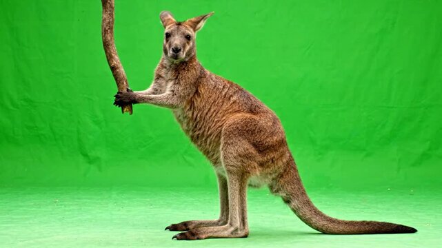 Matschie's Tree Kangaroo Climbing Up Invisible Branch With Natural Limb Movement Wildlife Wildlife