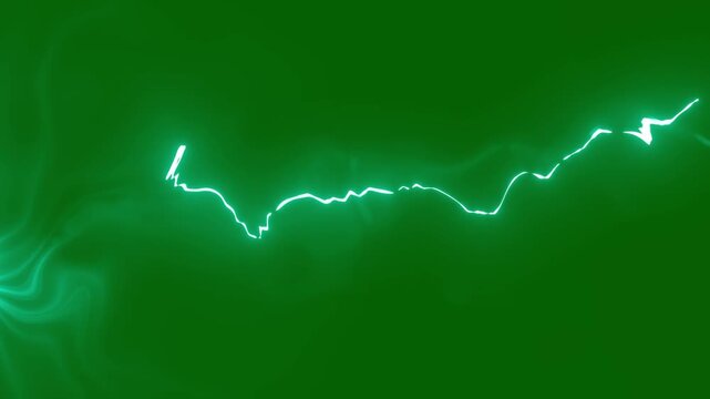 Glowing energy sparks and comic style explosion fx overlay,seamless high voltage energy flash, blue lightning thunder ,powerful lightning strikes, thunder energy bursts on green background,4k video
