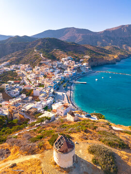 View of Diafani village with port, Karpathos island, Greece