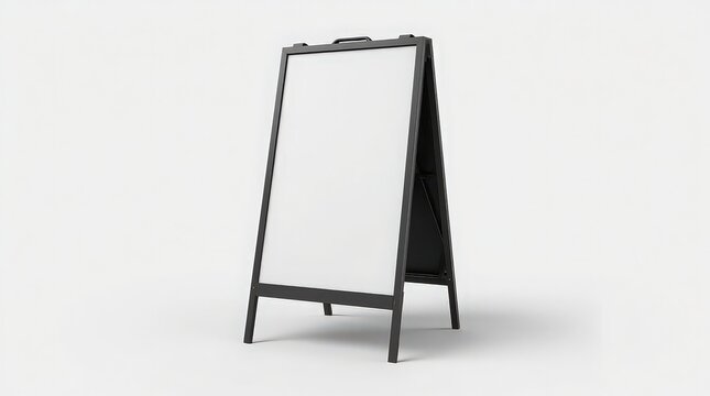 Sidewalk sign standing on a plain white background with space for customized advertising copy.
