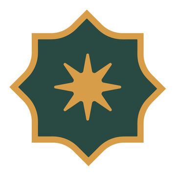 Islamic star octagram geometric ornament vector icon isolated on background