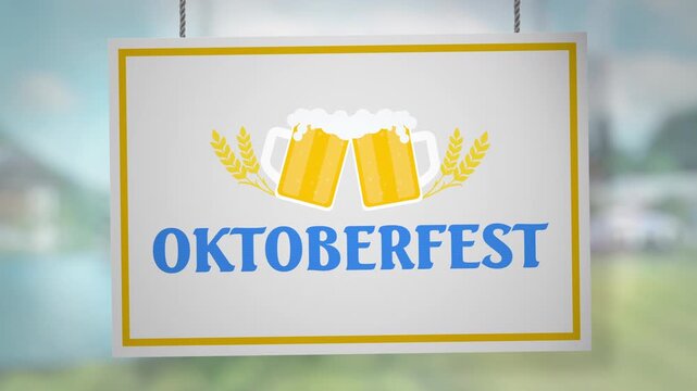 Oktoberfest Sign Swinging with Luma Matte