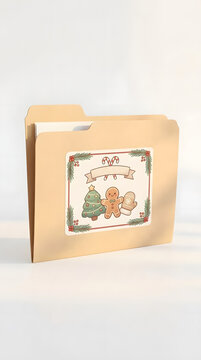 Festive Christmas Folder Illustration