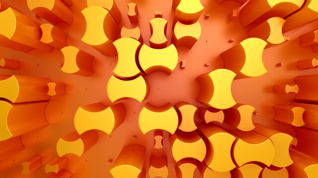 Background of Geometric Shapes. Abstract motion, loop, two color, 3d rendering, 4k resolution
