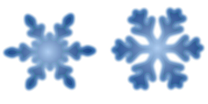 Beautiful blue glowing snowflake vector illustration on a transparent background. Perfect winter or snow design element for greeting cards, holiday decorations, and microstock graphic templates