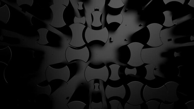 Background of Geometric Shapes. Abstract motion, loop, two color, 3d rendering, 4k resolution
