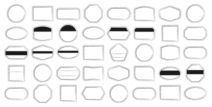 Geometric outline collection: diverse shapes and patterns for design