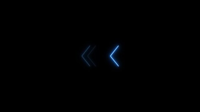 Neon down arrow icon animation. Retro signboard with download arrow. Glowing Red single-line downloading arrow icon on black background 4k video.