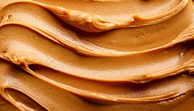 Macro Shot Of Peanut Butter Texture Suitable For Backgrounds