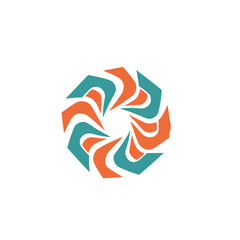 Obraz premium Abstract geometric shape with orange and teal elements