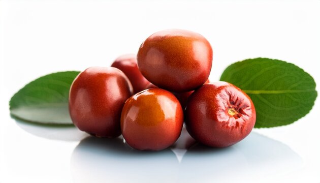 Jujube Ziziphus Fruits With Leaves