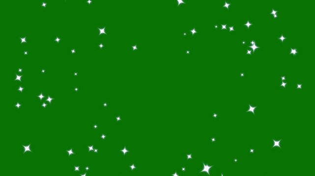 Sparkling star blink animation, glitter shimmer particles, magical twinkle doodle star effects, twinkling magic line twinkle starlight, glitter confetti trail on green screen.4k animison