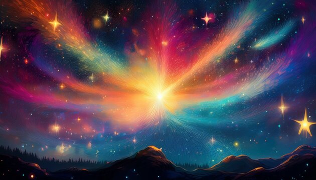 Fairy Shooting Star Abstract Background