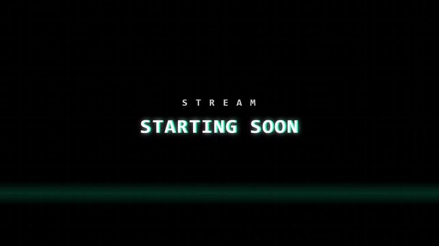 Glitch Stream Starting Soon Animated Text Overlay Motion Graphic