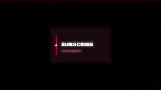 Glowing Cyber Red Subscribe Button Join The Community Overlay Loop