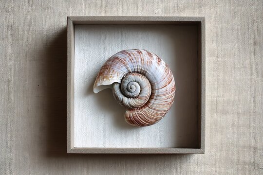 snail shell on wooden background
