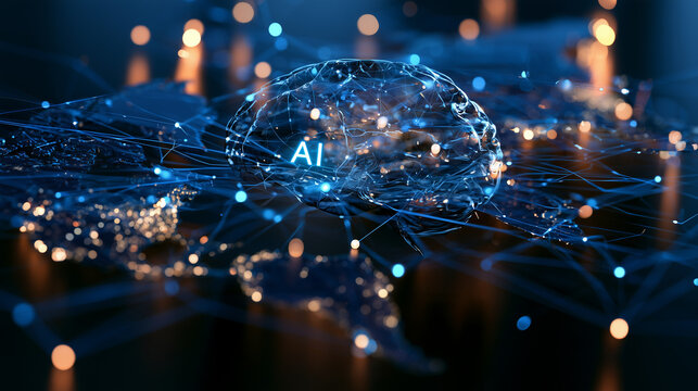 Artificial intelligence digital brain expanding global network, technology and data connecting worldwide