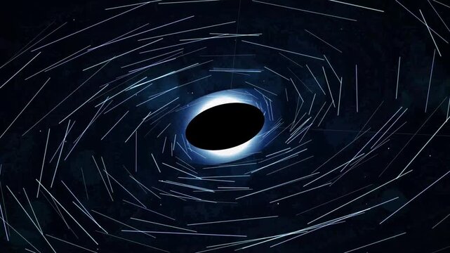 Futuristic blue wireframe vortex portal on black background