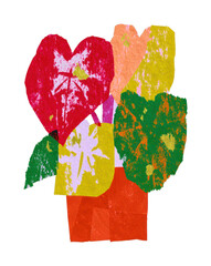 Obraz premium PNG Colorful abstract plant illustration with vibrant leaves.