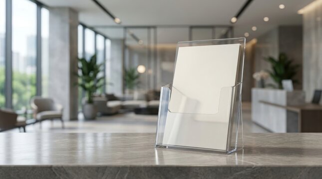 Acrylic Brochure Holder on Office Counter.