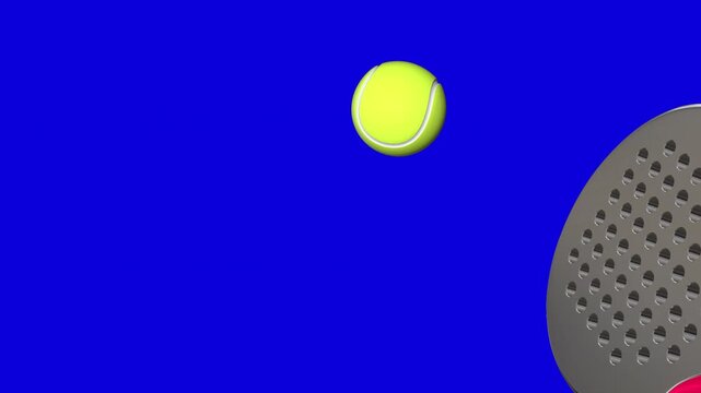 Padel racquet ball transition motion graphic alpha