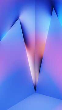 Angular gradient facets with luminous blue and purple vertical light