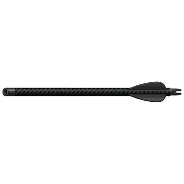 Black Carbon Fiber Archery Arrow Shaft with Fletching and Nock