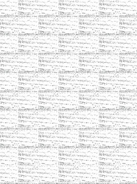 Abstract grunge black and white repetitive text pattern background with distressed typography texture