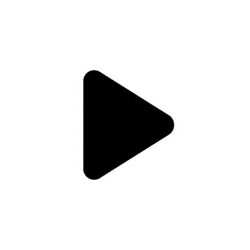 Modern black play button icon for video presentation and media interface design