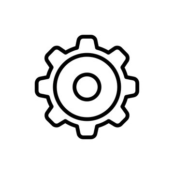 Gear icon representing mechanical engineering process in technical design