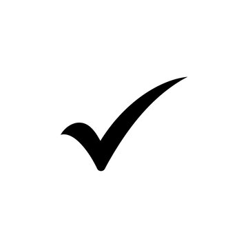 Minimalist checkmark icon indicating approval or confirmation in white space