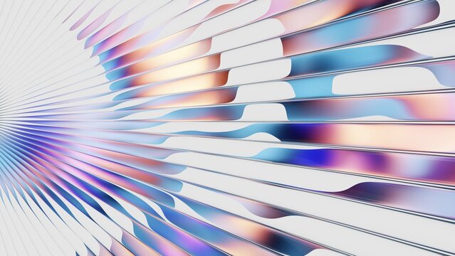 Bright ribbed glass background with radial gradient light