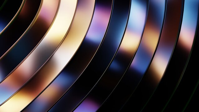 Dark glass background with sweeping gradient reflection bands