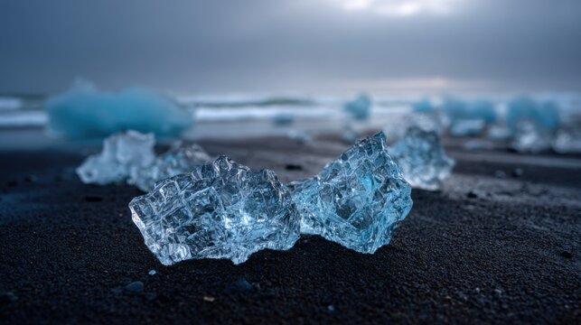 Canon EOS R5 captures black sand beach with ice