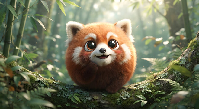 red panda in the forest