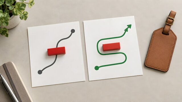 Alternative Route Planning Around an Obstacle on Desk