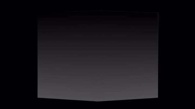 Minimalist Dark Gray Cube Rotating on Black Background.