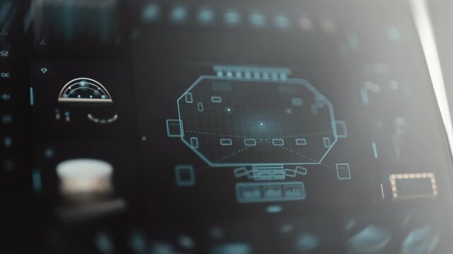 Vehicle control screen presents digital cabin schematic
