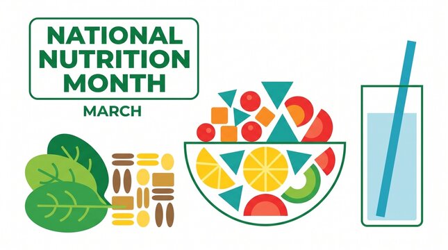 National nutrition month illustration for march
