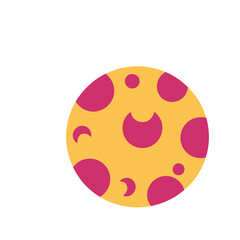Yellow circle with pink dots and crescent shapes © sherly