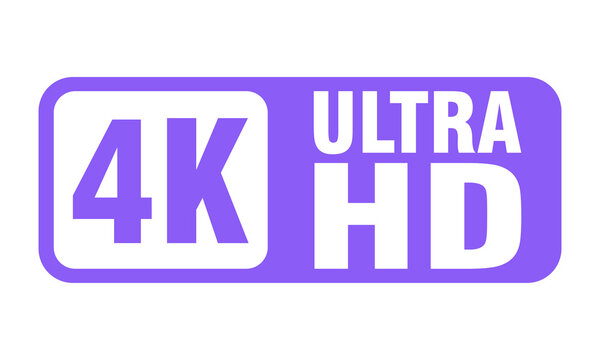 Violet 4K Ultra HD Symbol Icon for High Definition Video, Television, Streaming and Digital Media PNG Vector