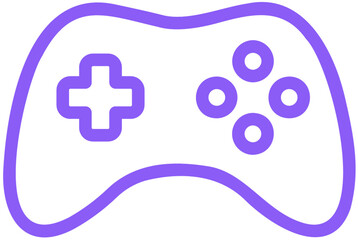 Violet Simple Gamepad Joypad Controller Linear Gaming Icon for Video Games, Console Play and Digital Entertainment PNG Vector © House of Designs