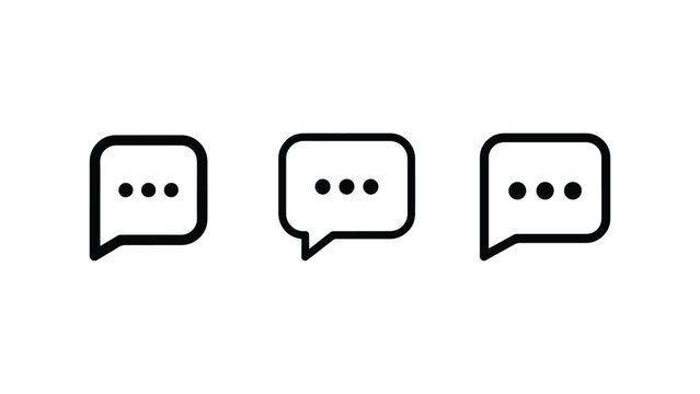 Speech Bubble Communication Symbol &ndash; Conversation and Dialogue Outline Vector