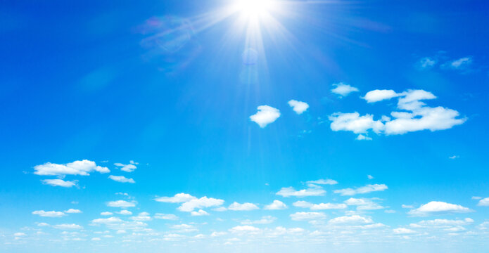 Blue sky with white clouds.