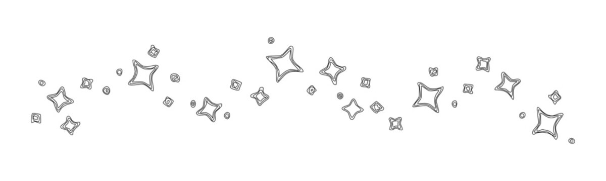 Star trail line icon, gold magic background. Christmas and New Year glitter pattern. Stardust outline design, curve holiday bg. Minimalistic wavy path isolated on white bg. Modern vector illustration