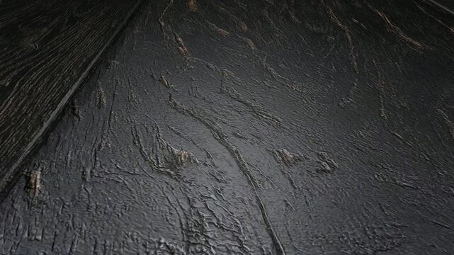 Flowing Movement Across Ebony Wooden Boards Revealing Intricate Grain Patterns, Smooth Texture, Natural Material Detail and Sophisticated Surface Character