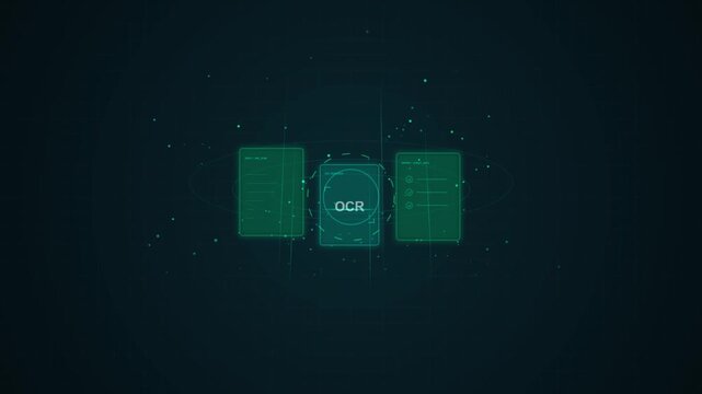 Abstract Holographic Ocr Data Scanner Seamless Motion Loop 4K