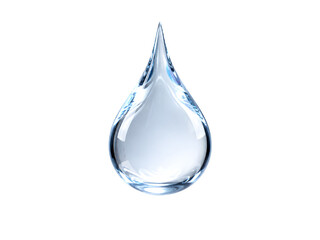 Obraz premium Crystal clear water drop, pure liquid droplet, blue moisture and hydration concept isolated on Transparent Background