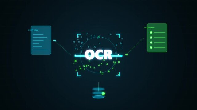 Abstract Holographic Ocr Scanner Data Seamless Motion Loop 4K