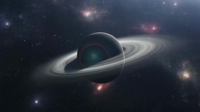 Cosmic black hole with accretion disk in deep space during stellar formation
